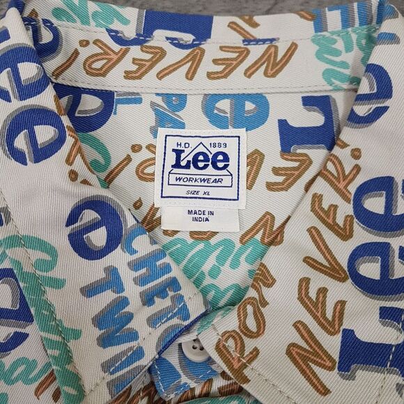 LEE Workwear Heritage Chetopa Twill Logo Print Jacket Mens Size XL Muli-Color - Picture 5 of 9